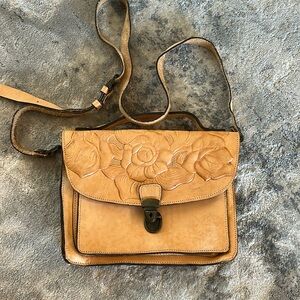 VINTAGE PATRICIA NASH EMBOSSED LEATHER CROSSBODY